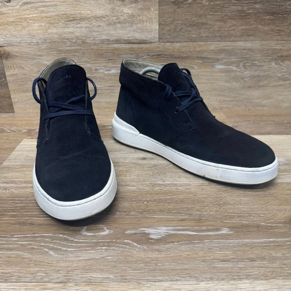 Clarks Courtlite Navy Blue Suede Ankle Shoe Men's Size 9